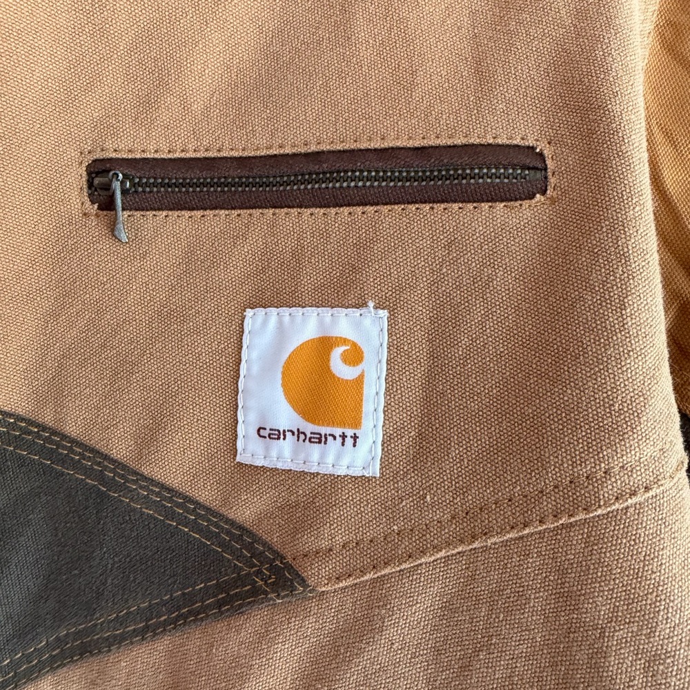 Carhartt Men's Colorblock Canvas Bomber Jacket - Tan/Blue/Black/Olive - Picture 3 of 8